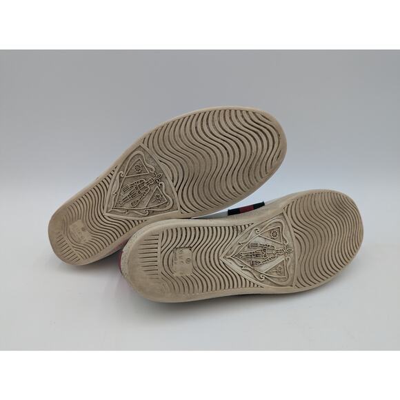 Authentic Gucci White Leather Embroidered Bee Ace Sneakers Size 39 - Picture 8 of 9